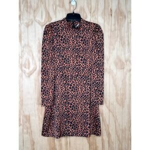Gianni Bini Canyon Sunset Cheetah Print Puff Sleeve Dress Size 2 NWT DRS Sawyer